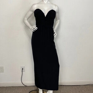 Laura Marolakos Vintage Black 100% Silk Strapless Eveningwear Maxi Dress 4